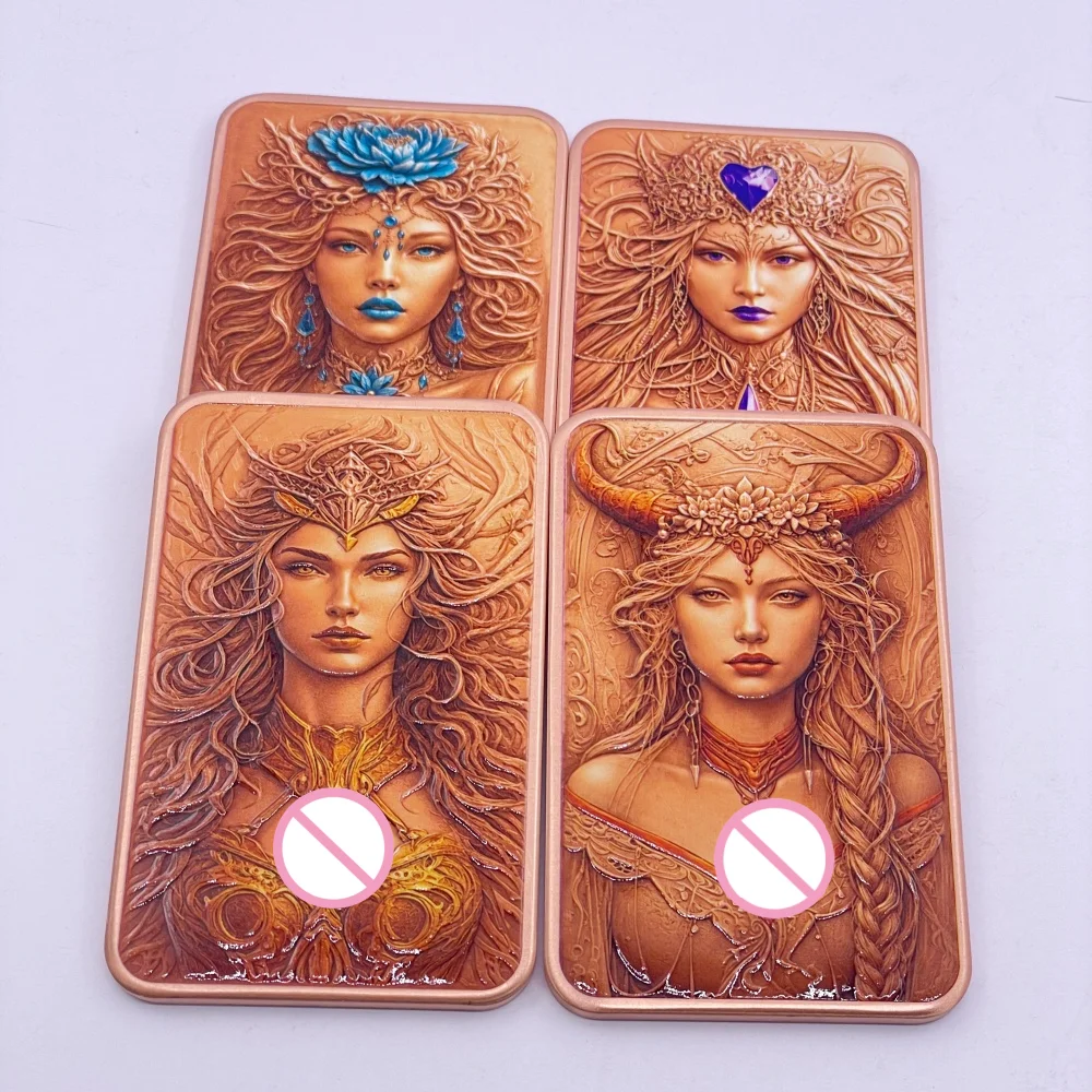 5oz Copper Bar Fantasy Norse Goddess Embossed Art Bar Colorized Metal Ingot Non-Currency Collectible Hobby Gift Coin Collector