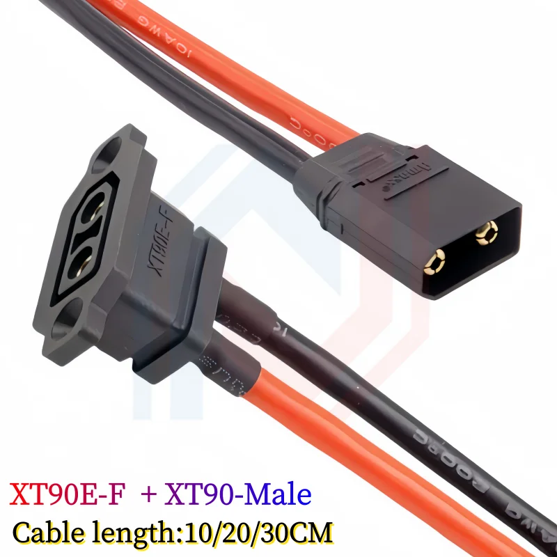 XT90E-F Battery Cable XT90E Female Plug Gold-plated XT90 Mountable Connector Electric Vehicle Model Aircraft Black Socket