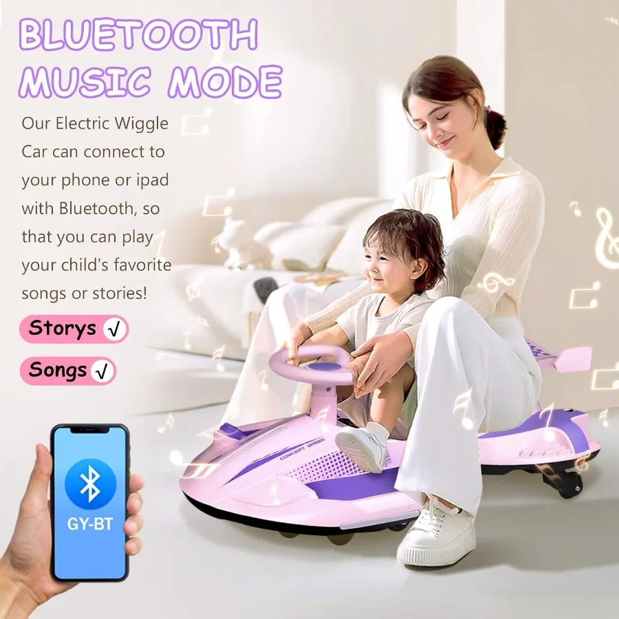 سيارة متذبذبة كهربائية 12 فولت على لعبة سيارة متأرجحة مع دواسة للأعمار من 3 سنوات فما فوق هدايا عيد ميلاد للبنين والبنات مضادة للانقلاب