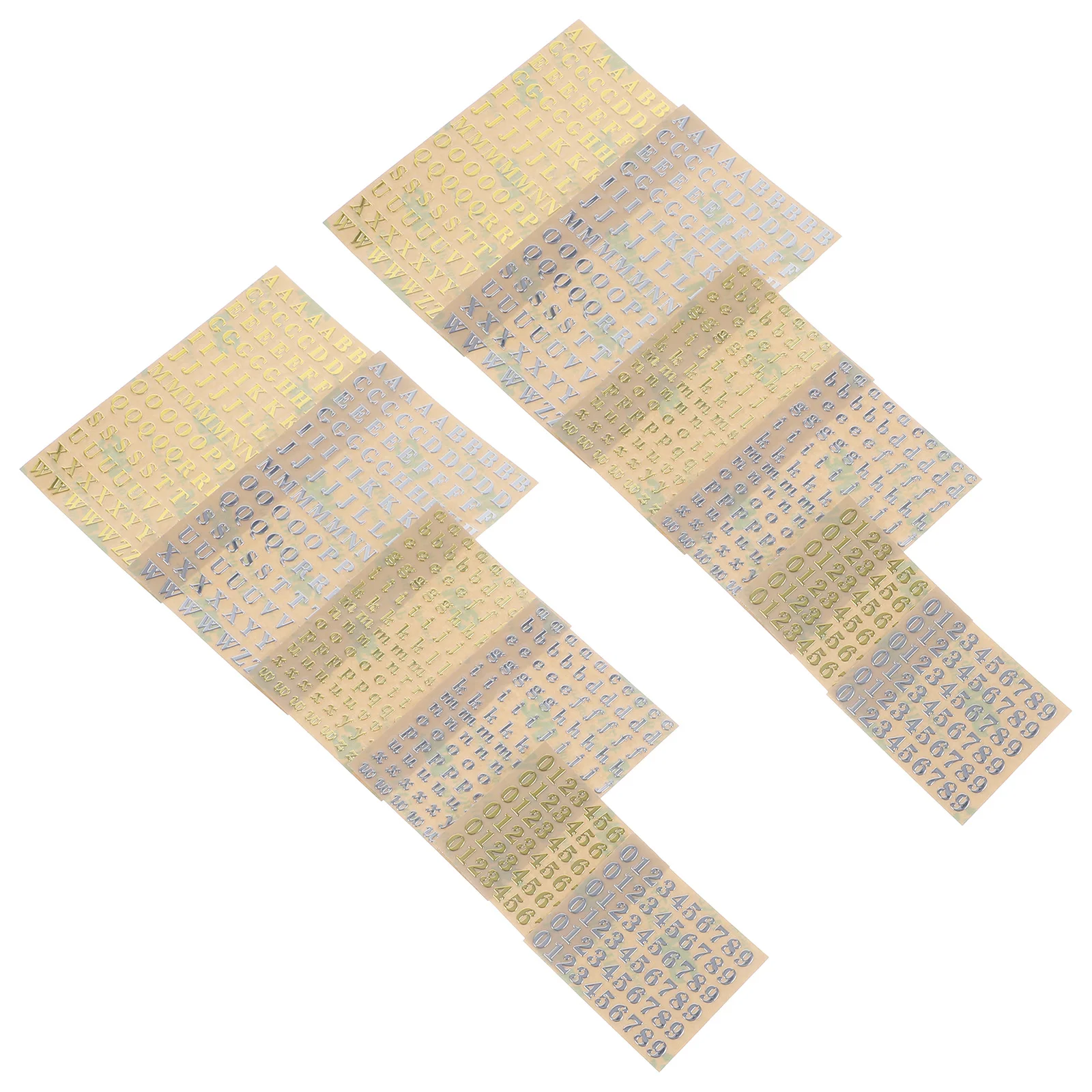 

12 Sheets Glitter Metal Alphabet Number Stickers Self-Adhesive DIY Decorative for Scrapbook Cups Greeting Cards Bottles Phone