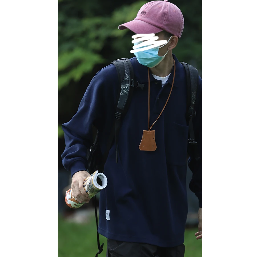 

Мужская рубашка LH Store весна-осень, свободный крой, плотная, с длинным рукавом, в американском ретро-стиле, с японским узором