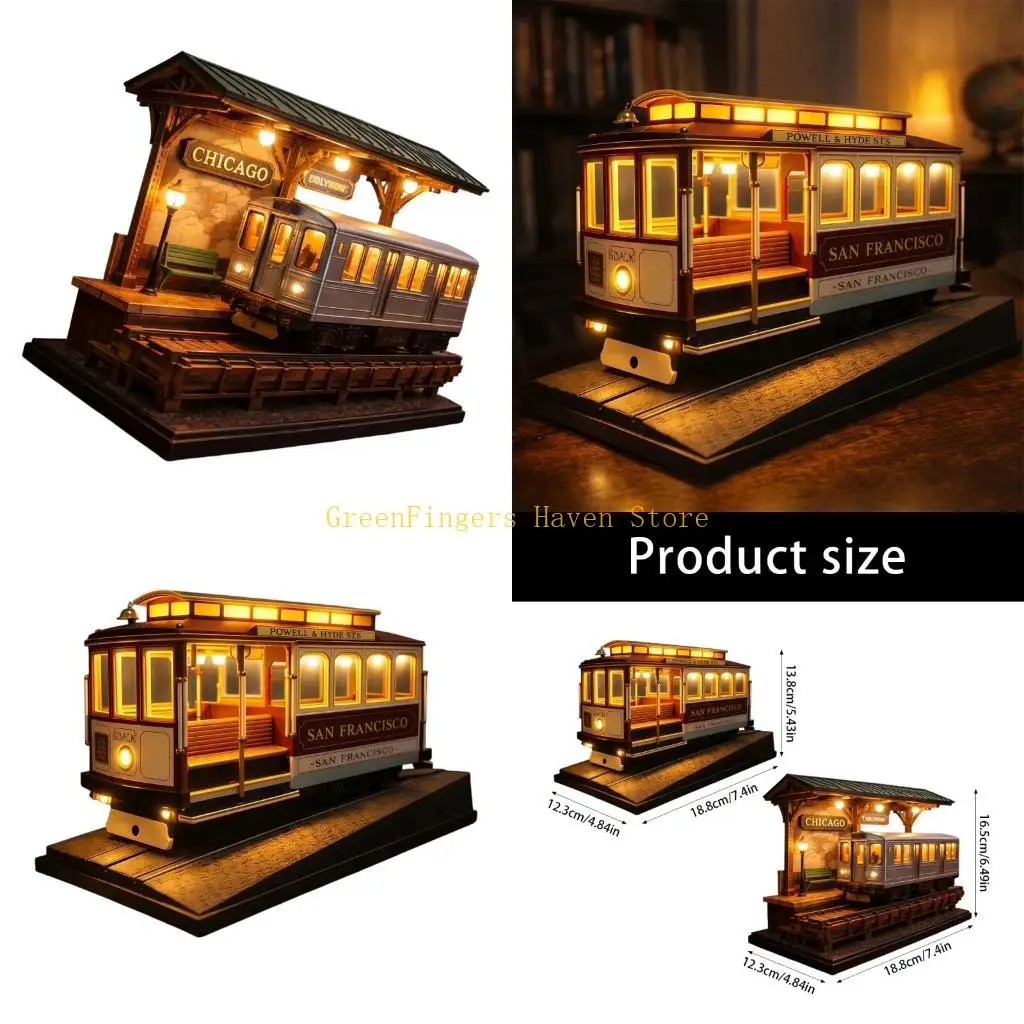 F68D Frisco Cables Car Lamp Train Table Lamp Decorative Desk Lamp Night Lights Ornament for Home Bedroom Living Room Decors