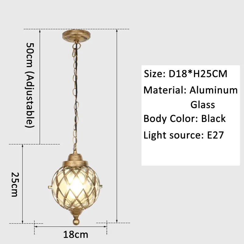 Europejska minimalistyczna wodoodporne światło LED lampa pawilonowa na zewnątrz wisiorek oświetlenie ogród pawilon światła dziedziniec lampy