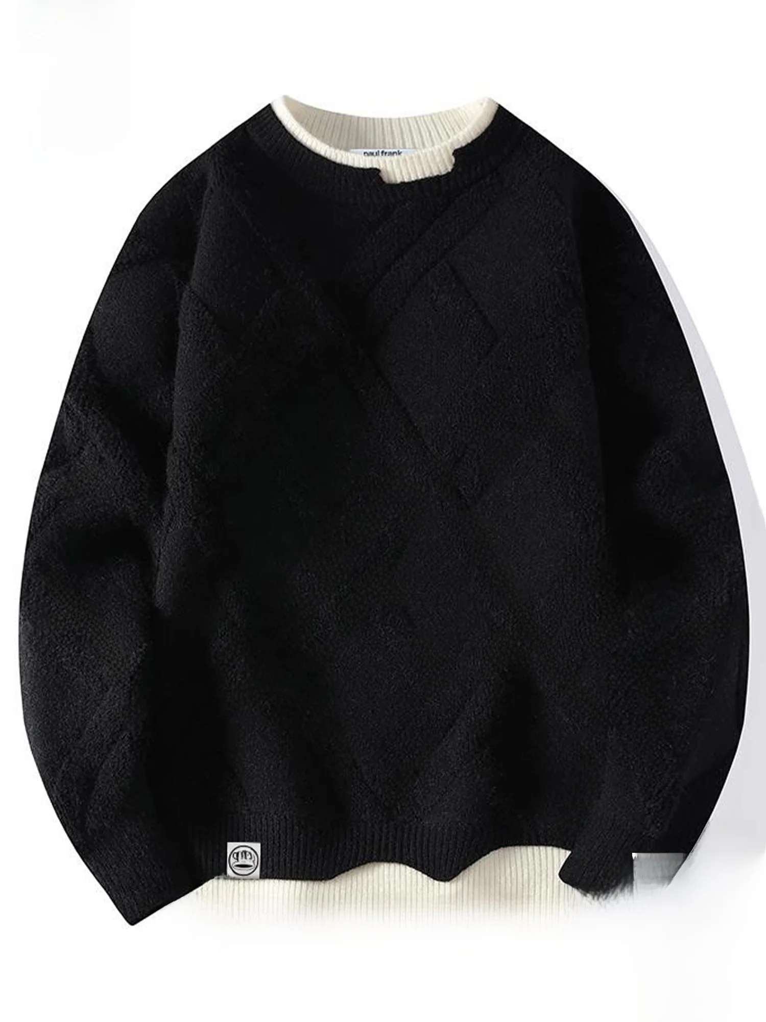 

Мужской вязаный свитер Paul Frank с круглым вырезом, повседневный, свободного кроя, осенний, теплый, с вышивкой обезьяны Big Mouth, для пар