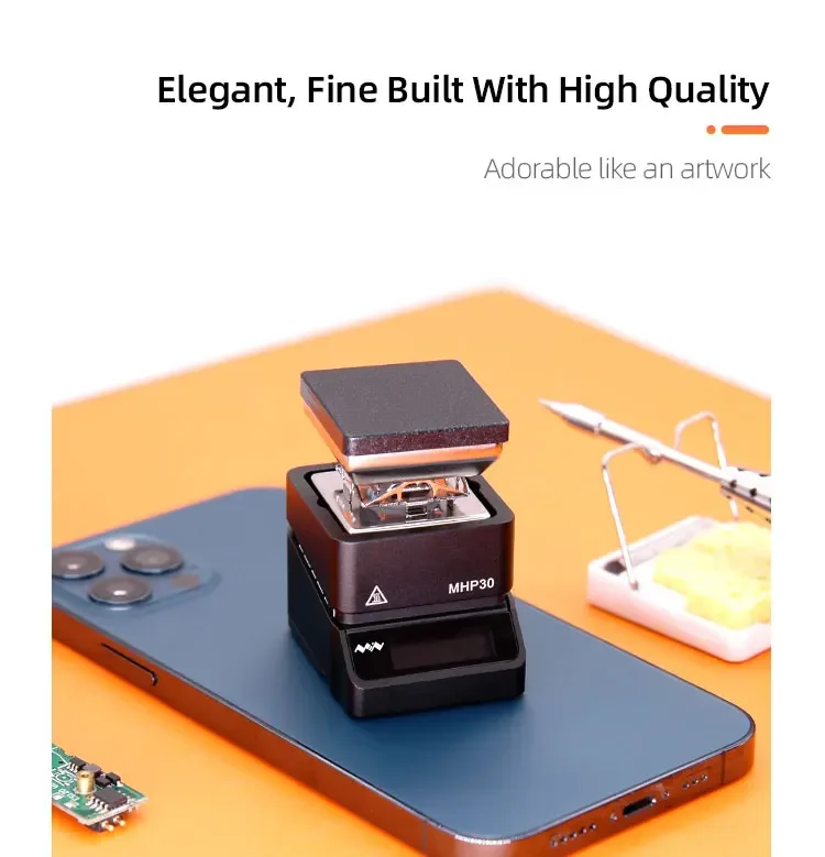 MINIWARE MHP30 Mini Hot Plate Preheater 30*30mm Heating Area Constant Temperature Heating Table 300℃ Intelligent Heating Table AU Location Shipping Fast
