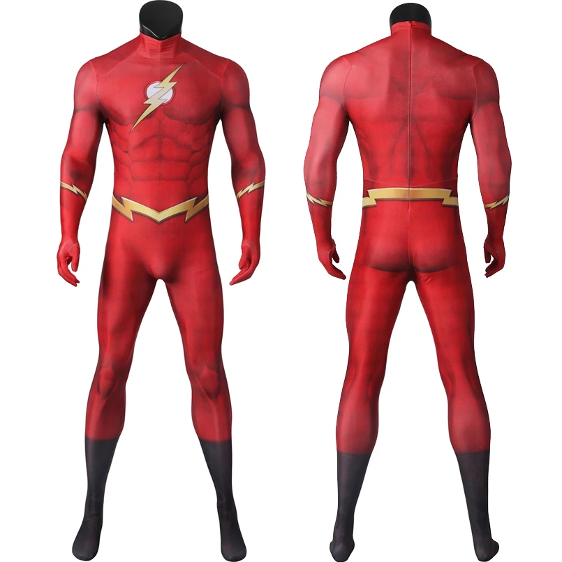 Czerwony Barry Allen dla dorosłych mężczyzn Halloween Cosplay 3D cyfrowy kombinezon z nadrukiem Cosplay body Zentai garnitur Jason Garrick kostium