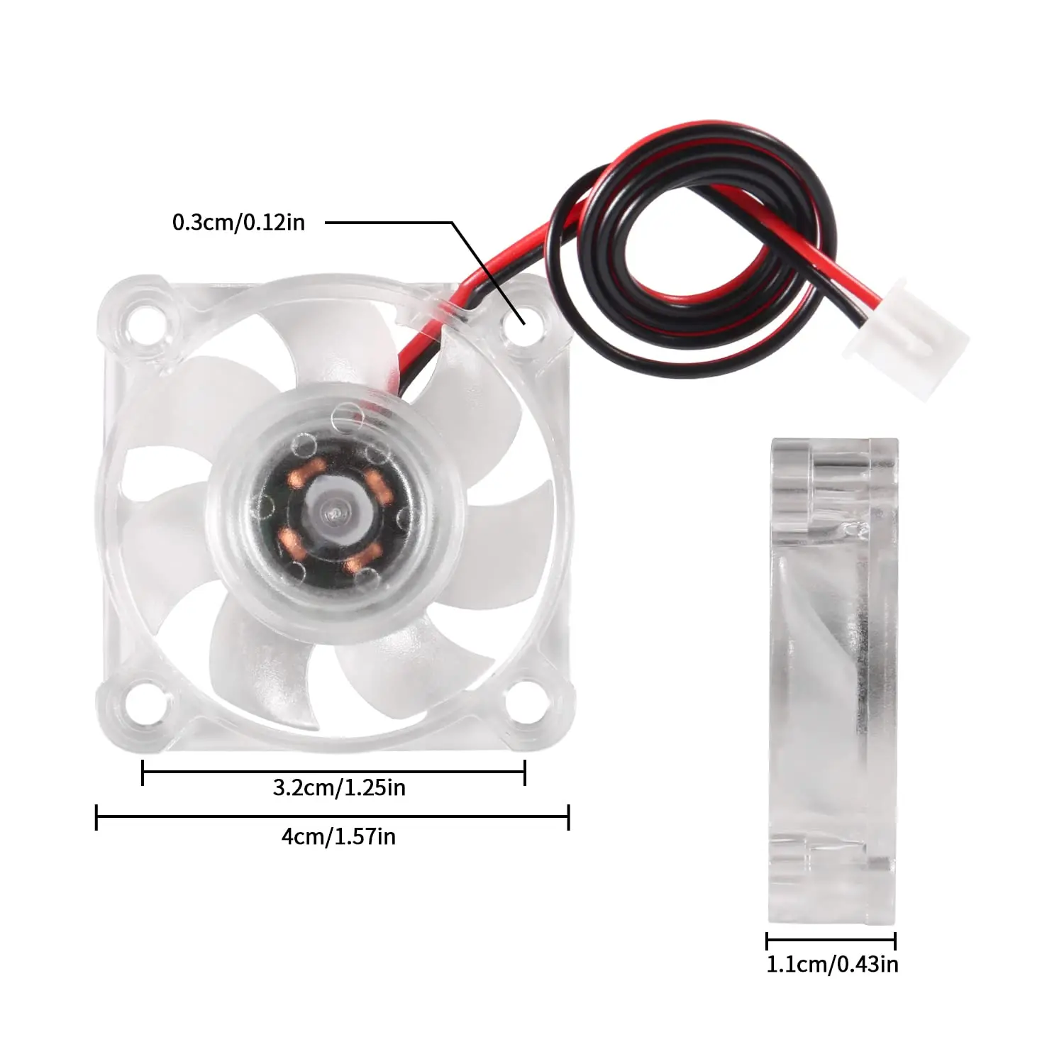 2pcs 40mm RGB Fan 12V 24V Ender 3 Fan Upgrade 24 Volt Fans LED Colorful 4010 Hydraulic Bearing, Works with Ender 3 Pro 3X CR-10S view 4