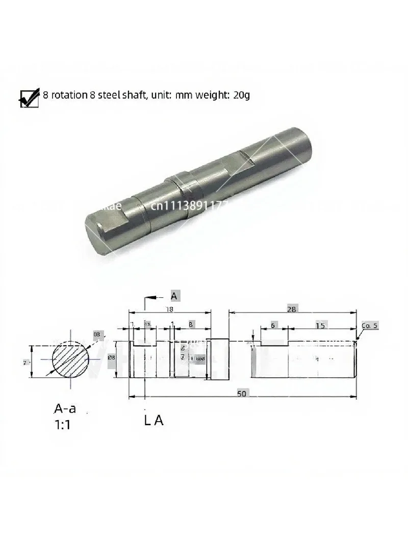 Stainless Steel Shaft 8mm 10mm 12mm High Precision CNC Turned Parts for Transmission Belt Keyway Spring Groove