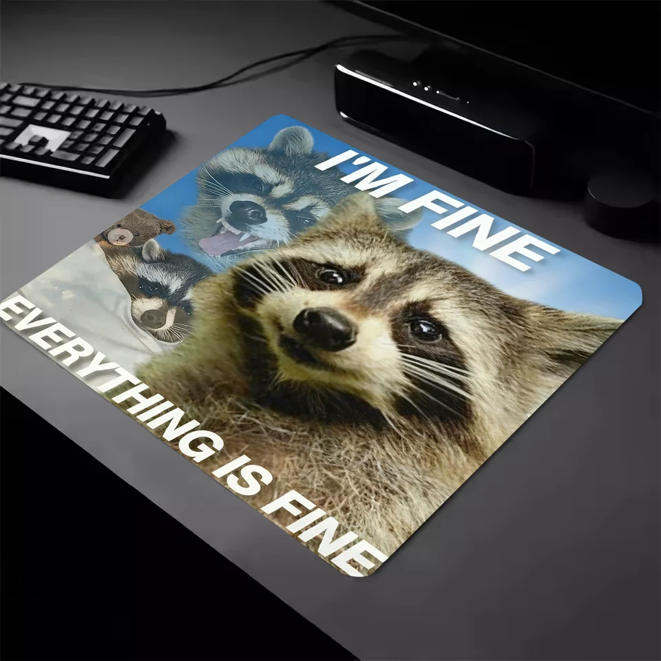 

The Melancholy Raccoon meme Extended Gaming Desk Mat - Non-Slip Mouse Pad & Keyboard Protector for Office and PC Gaming