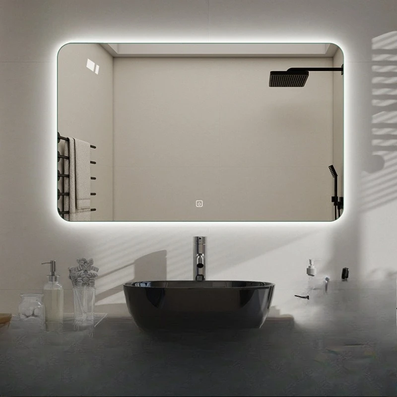 

induction wall defogging square bathroom mirror bathroom LED wall hanging touch screen smart mirror hotel