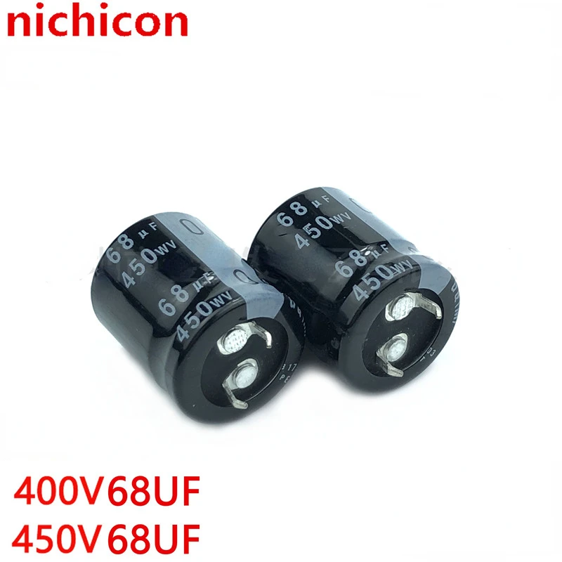 （1pcs）68uf 400v capacitor 450v68uf brand new genuine nichicon 22x20 22x25 25x20 spot.