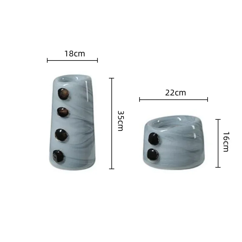 U2  Glass Vase Creative Pebble Relief Flower Vase Flower Arrangement Accessories Terrarium Home Decoration Accessories