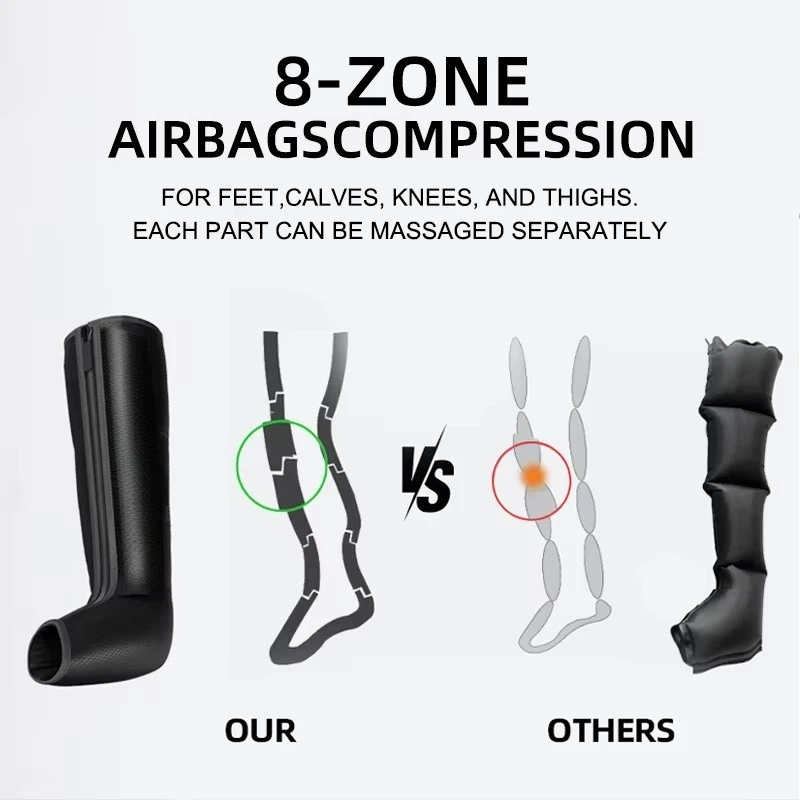 Advanced Cryo Compression Boots with Air Pressure Massage 8 Chamber for Professional Sports Recovery Calf Leg Blood