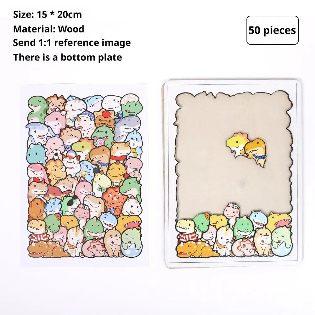 50 Stück Holz-Katzenpuzzles, Tier-Holzpuzzle, Stapelspielzeug, Lernpuzzle für Kinder, Jungen, Mädchen, Geschenke, Dekoration, Malerei – Detail 14