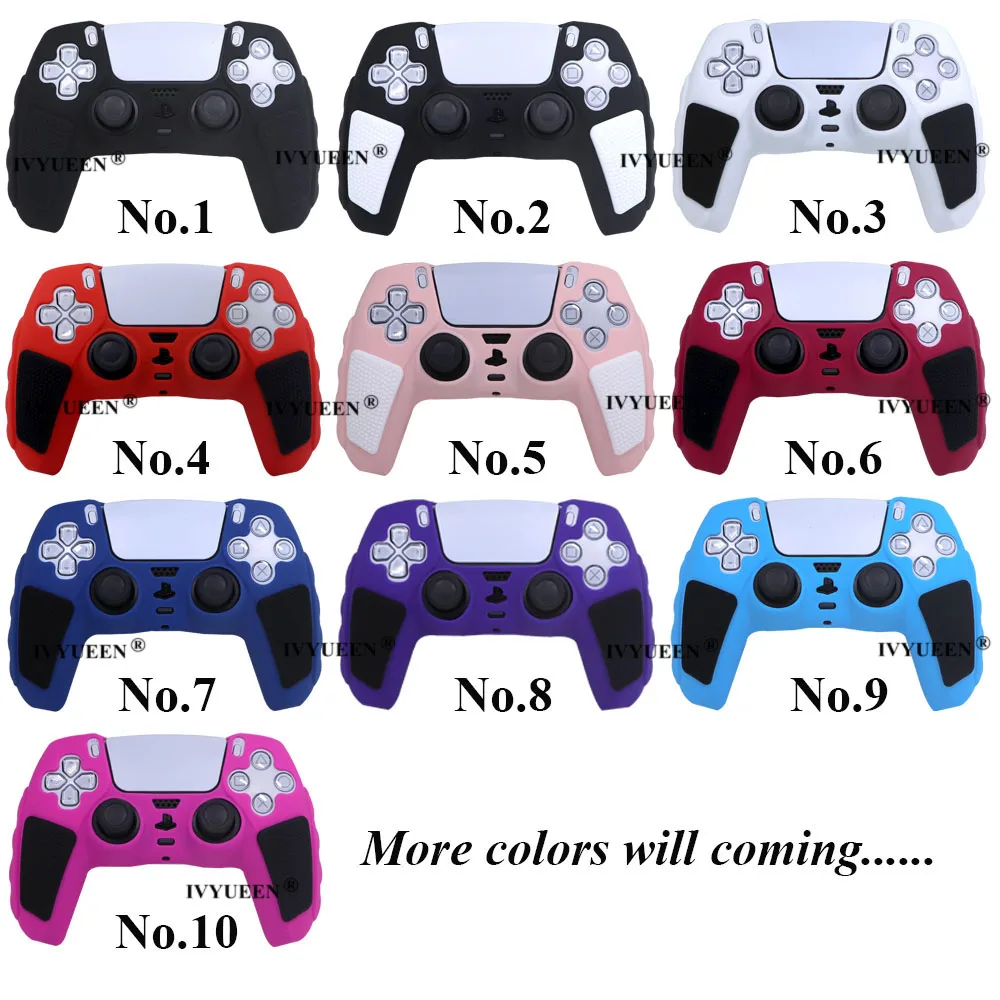 IVYUEEN for PlayStation 5 PS5 Controller Rubber Case Protector Extra Thick Silicone Skin Suit for DualSense Original Charger