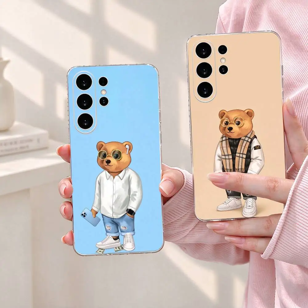 Fashion B-Baron Filou Bear  gift Phone Case For Samsung S25,S24,S21,S22,S23,S30,Ultra,S20,Plus,Fe Transparent Cover