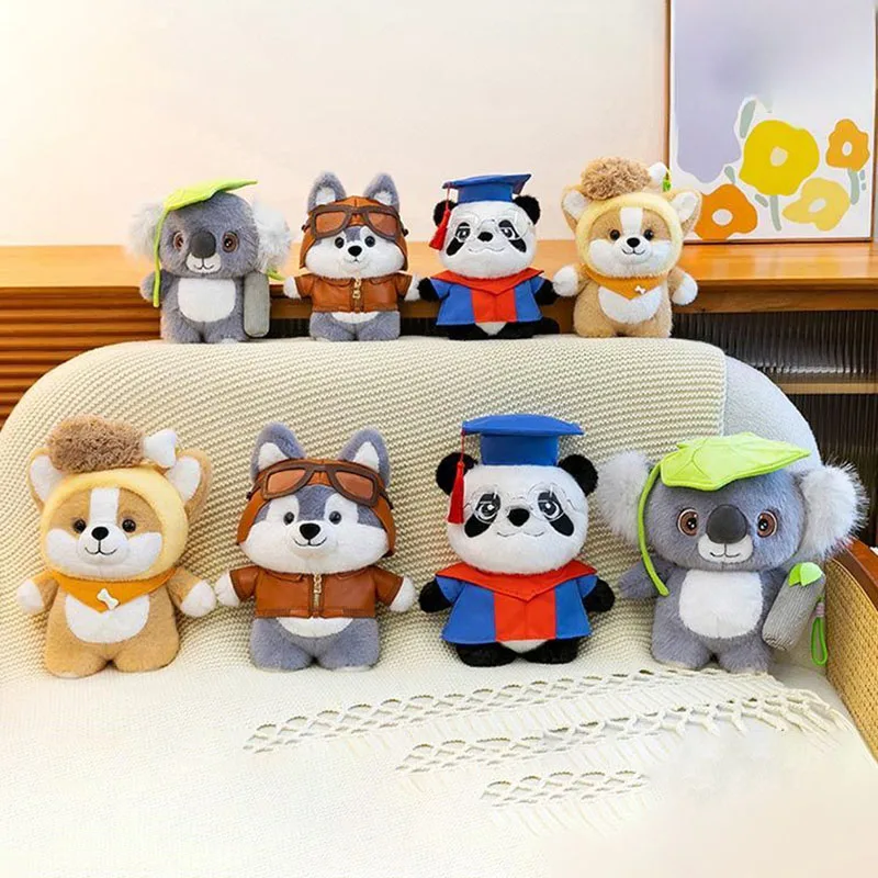 

Cute Animal Plush Toy Set Husky Corgi Koala Panda Soft Stuffed Doll Kawaii Room Decor Gift for Girls Family Friends Kawaii