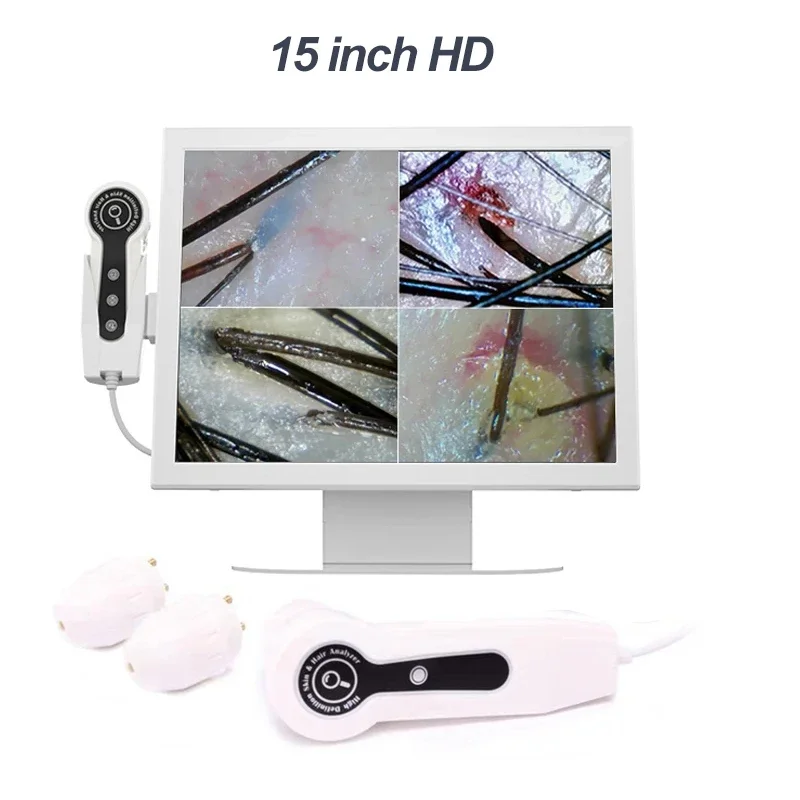 2025 HD Digital Skin Analyzer Professional Hair Scalp Camera Detector Hair Follicle Oil Moisture Test Device 15inch Skin Tester