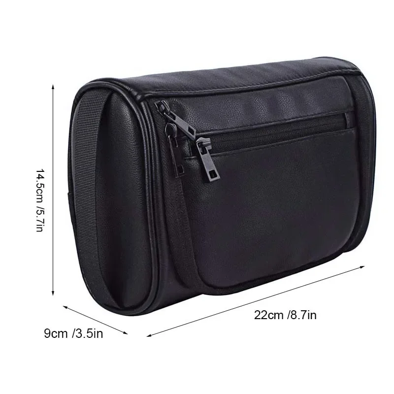 Men Waterproof Travel Toiletry Beautician Wash Bag Bathroom Leather Business Shaving Bag Ladies Shower Bag with Sturdy Handle