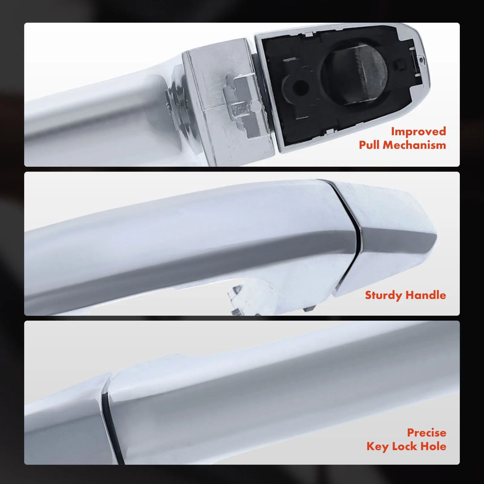 A-Premium Upgraded Metal Front Passenger Side Exterior Door Handle for Chevrolet Silverado 1500 19-24 Silverado 2500 HD 20-23