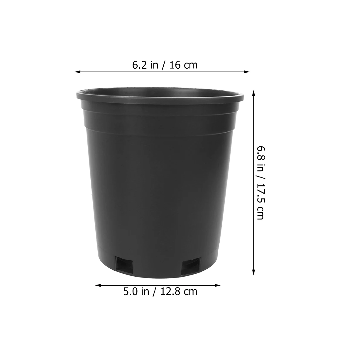 

5 pcs Large Plastic Flower Pots Thicken Bucket Round Black Tree Planting Garden nament Durable Balcony Decor