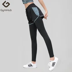 GymHUB Fake Two-Piece Sports Pants Running Training Fitness Slim Thin Quick Dry Outdoor Pockets Yoga Bottoming