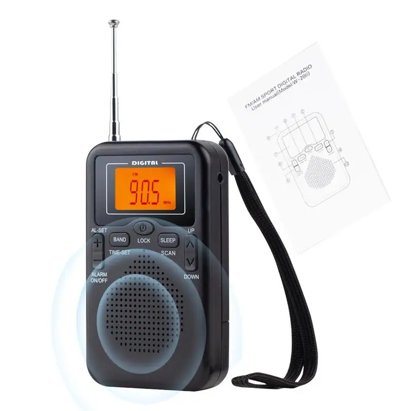 Mini Portable Radio Handheld Digital FM Player Speaker Battery Radio AM FM Durable Small Radio Devices Supplies