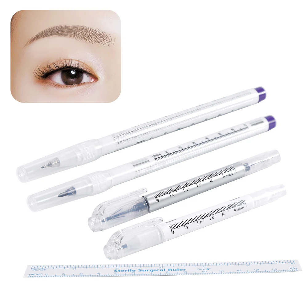 Scribe Pen Eyebrow Piercing Marker Pen Sterile Ruler Permanent Tattoo Accessories