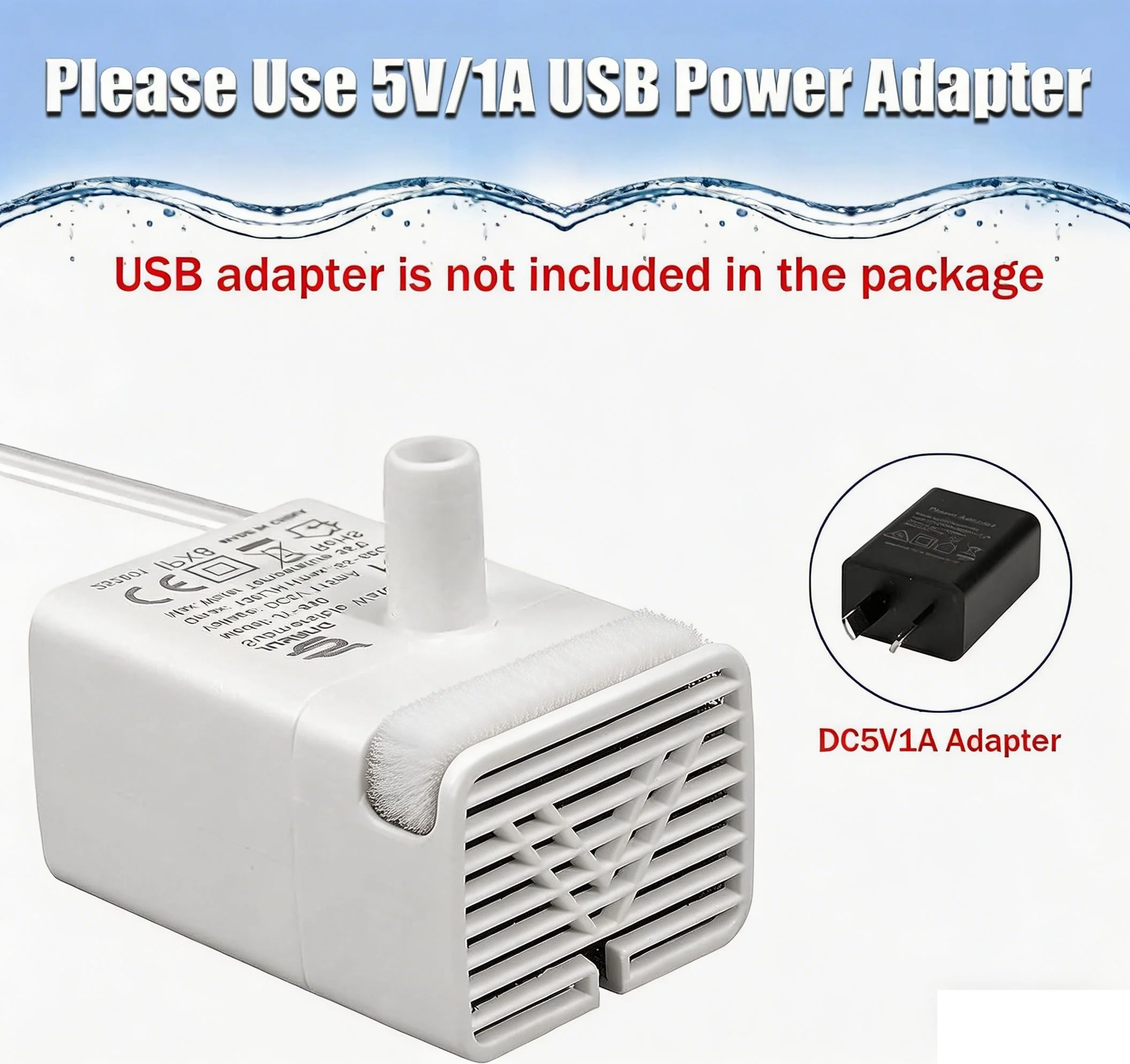 Cat Water Fountain Pump Replacement Ultra Quiet JY-830/840 Submersible Motor Pet Dog Dispenser Pump for Stainless Steel Fountain gallery 5