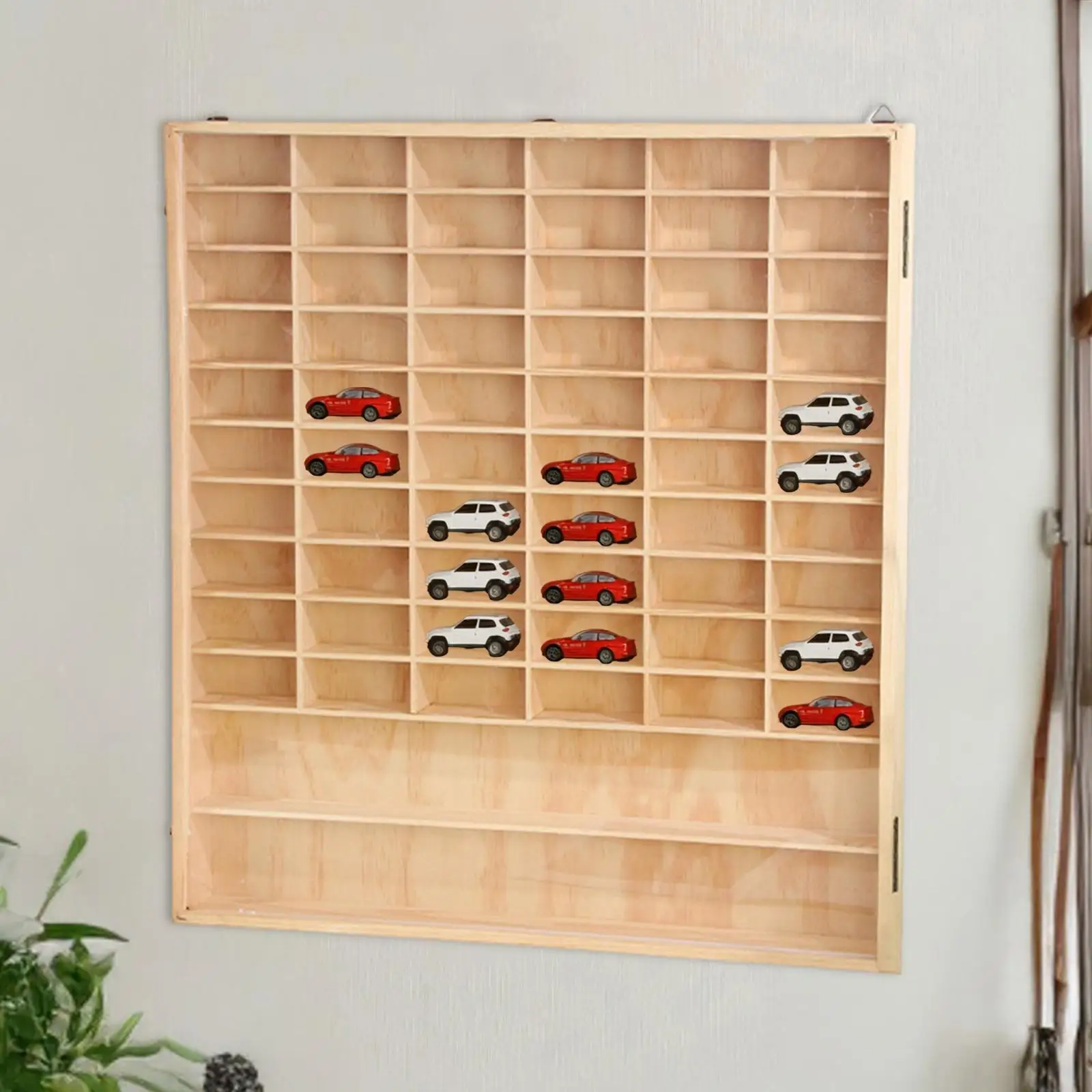 

Деревянная витрина для игрушечных автомобилей, настенная, практичная организация, витрина-органайзер, долговечность, стеллаж для хранения моделей автомобилей