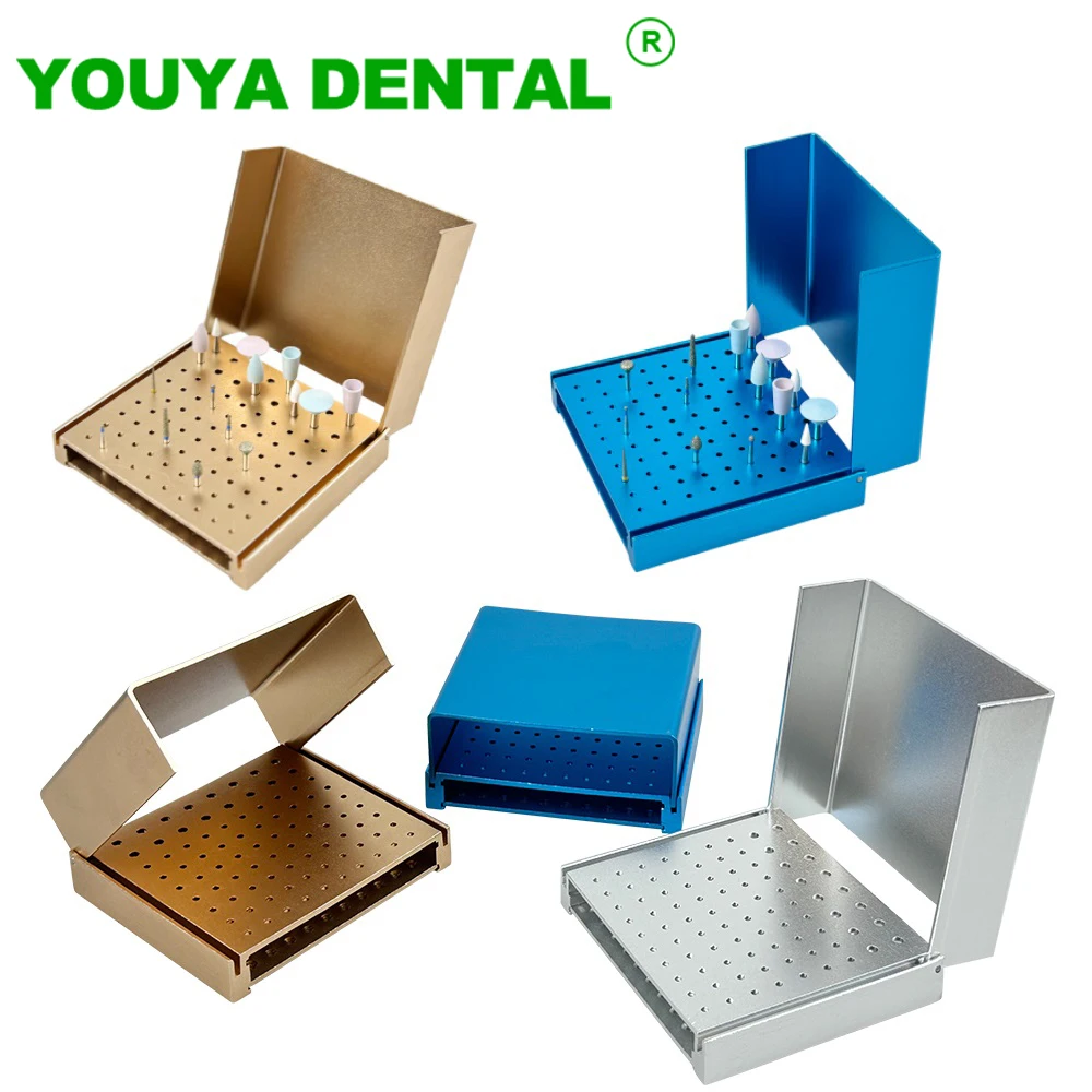 

86 Holes Dental Bur Holder For High And Low Speed Dentistry Endo Box Cleaning Stand 135℃ Autoclavable Sterilizable Case Block