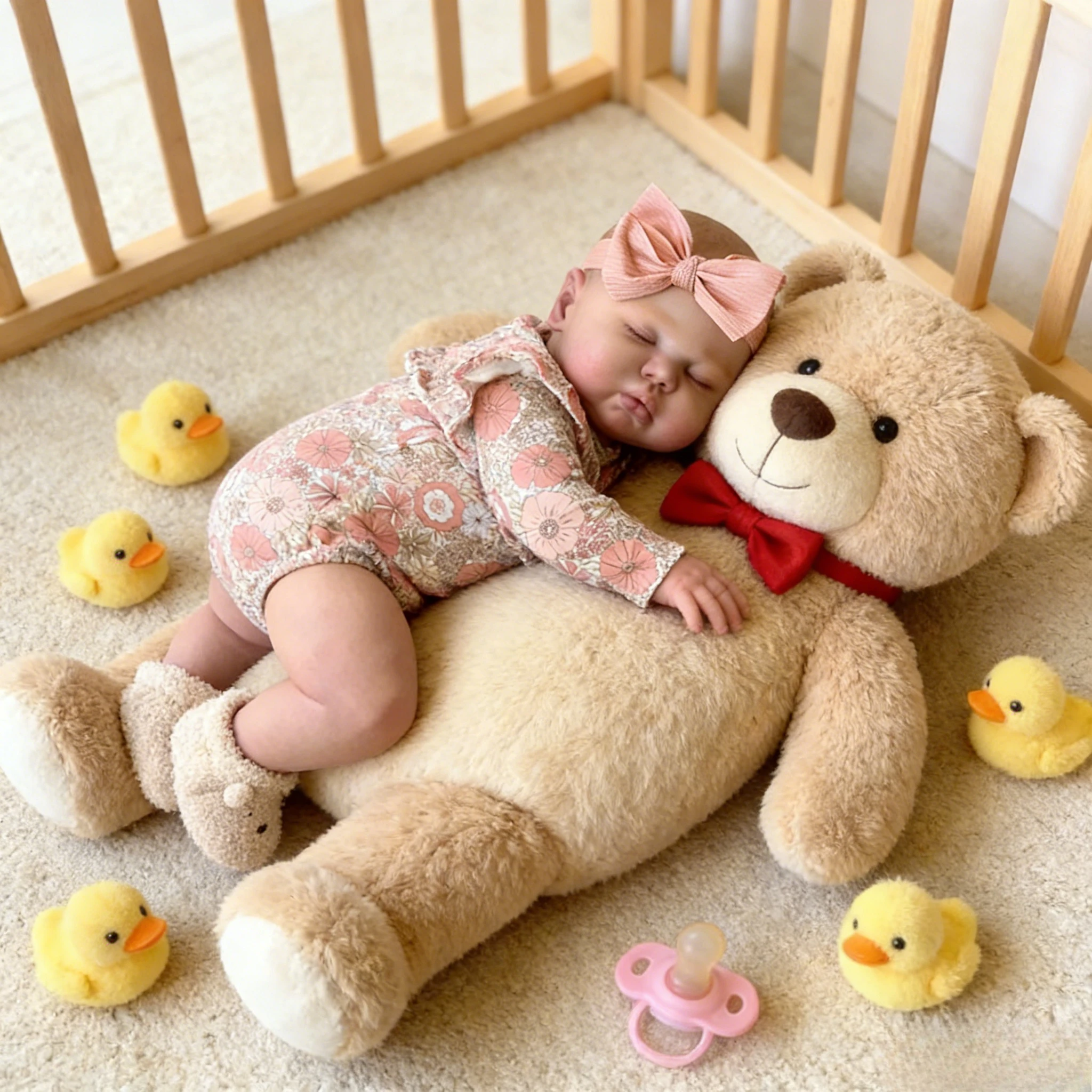 60cm Lifelike Reborn Pickle Toddler Girl - Soft Touch 3D Skin, Sleeping Art Doll