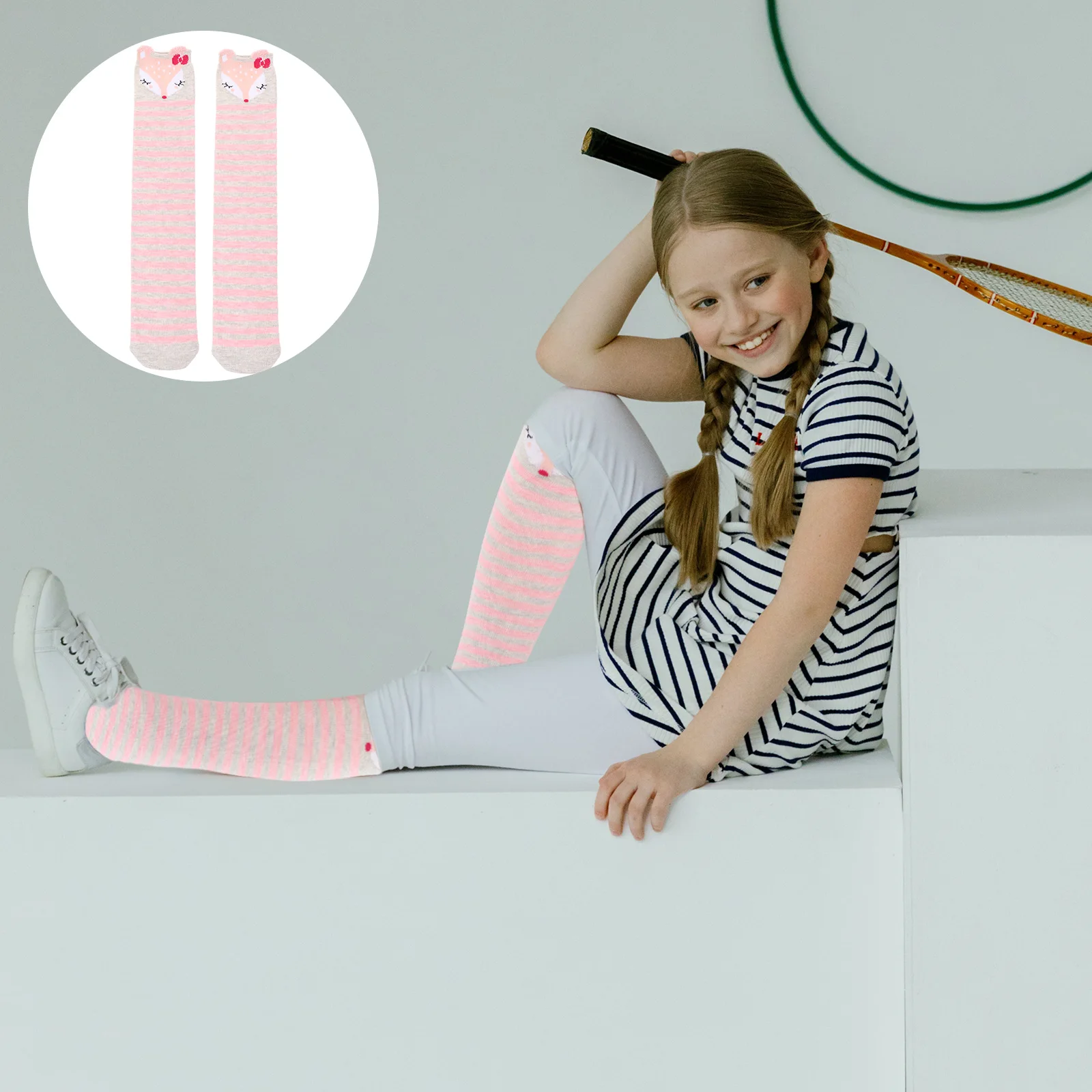 

Socks Kids Cartoon Combed Cotton Animal Stockings Children Warm Long Socks Girl Knee Sock Everyday Casual Wear Spring
