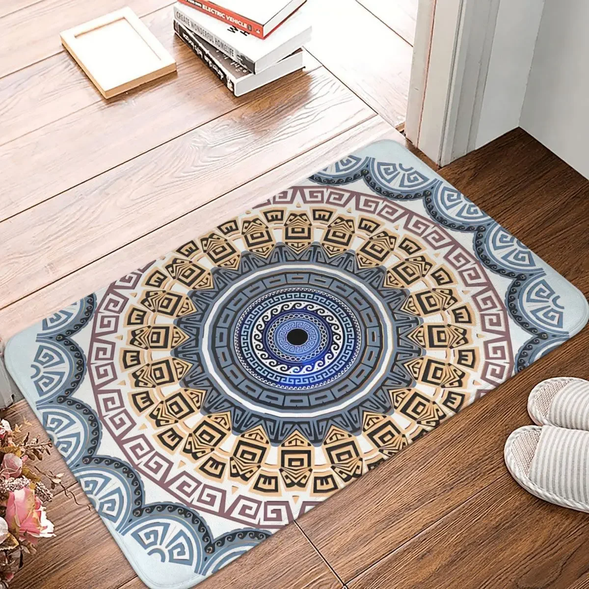 Mandala Evil Eye Non-slip Doormat Mati Blue Gold Kiki Collection Carpet Bath Kitchen Mat Outdoor Flannel Decor