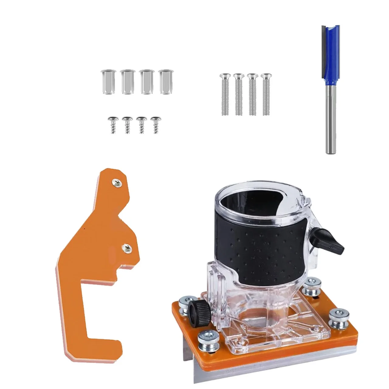 Router Base For 65mm Inner Diameter Trimmer Aluminum Alloy Slotting Bracket Kit Wood Palm Locator For Cabinet Closet Cutting Too