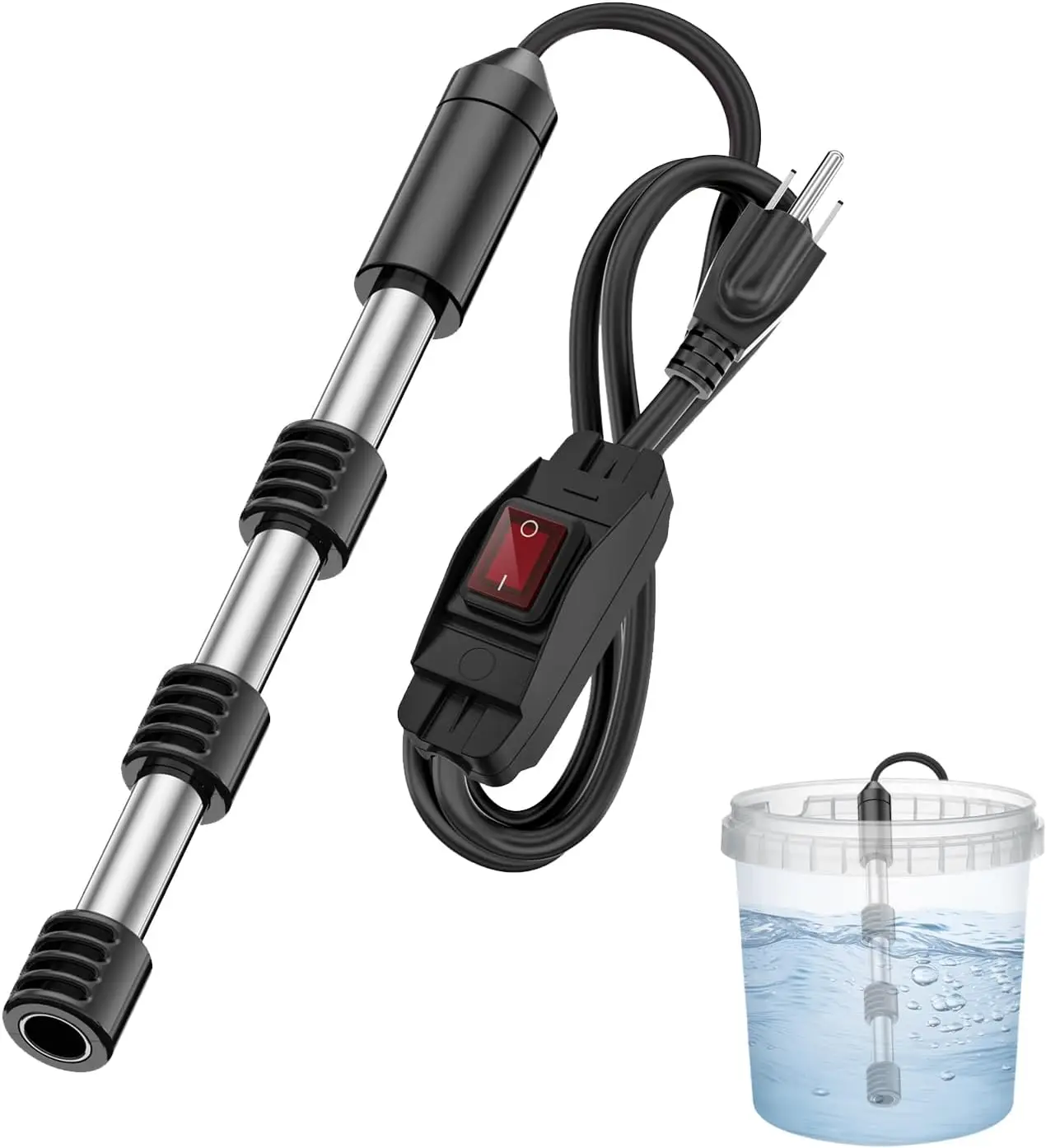 Bucket Fast Heater 2000W, Immersion Water Heater, Submersible Pool Heater for Mini Inflatable Pools and other Small Pools
