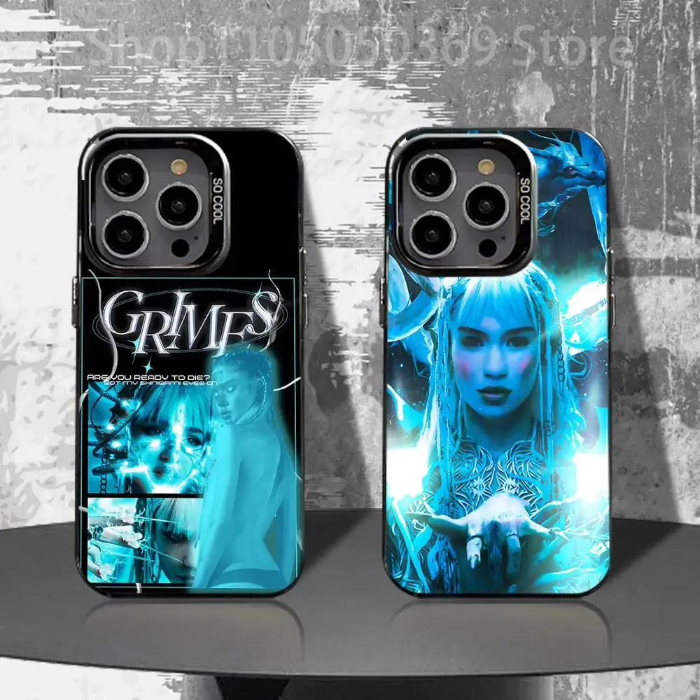 

Singer G-Grimes Phone Case For iPhone 16,15,14,13,12,11,Pro,XS,Max,Plus,Mini,SE4,E Black Matte Shockproof Cover