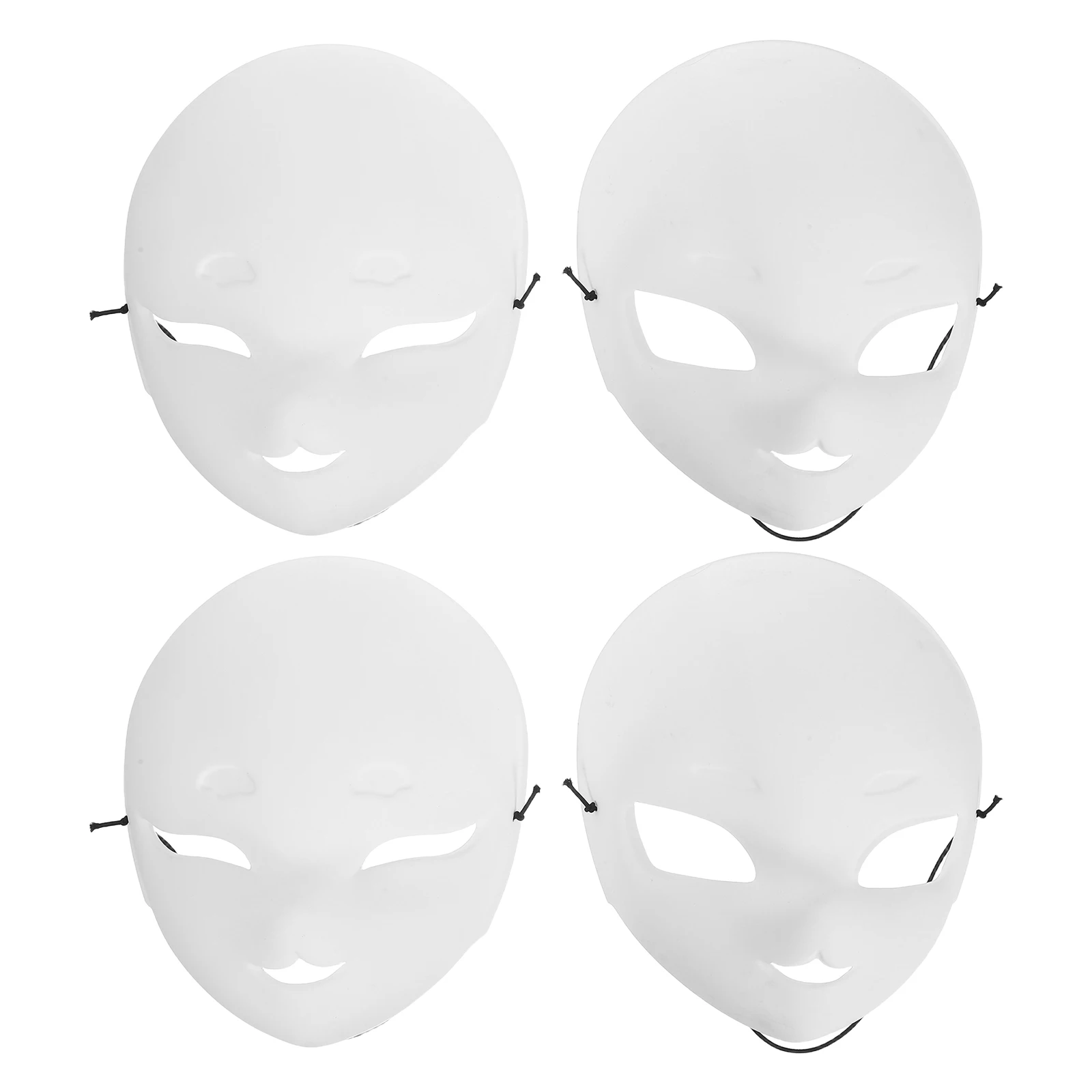 

4 Pcs Fox Face Mask Cosplay Facial DIY Costume Masks Pvc Props Blank to Decorate Paintable