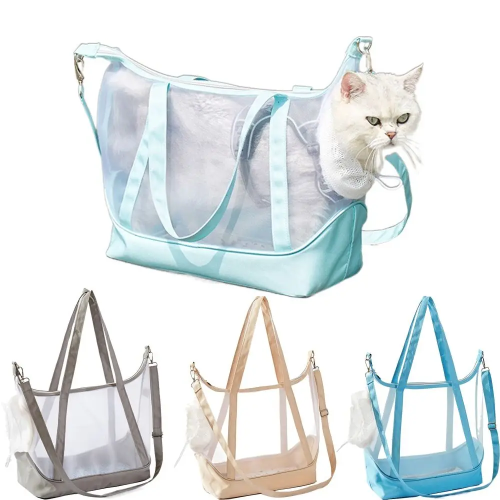 

Breathable Mesh Cat Carrier Ultralight Large Space Portable Pet Shoulder Bag Detachable Sling Adjustable Pet Outing Tote Bag