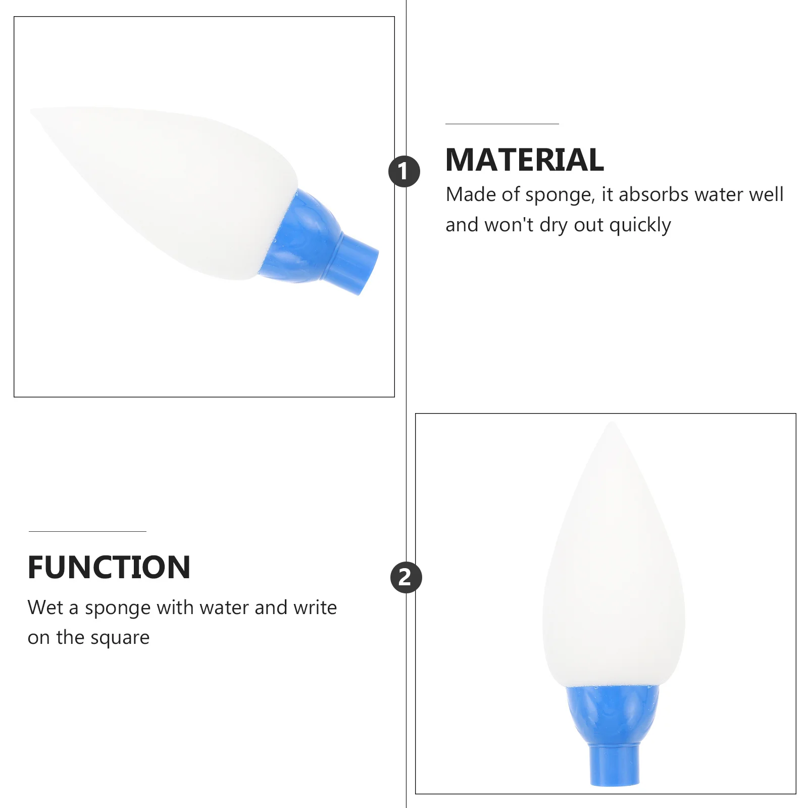قطعتان من رأس فرشاة الكتابة المائية الكبيرة، أداة الخط الأرضية المحمولة خفيفة الوزن للاستخدام في الفناء #3