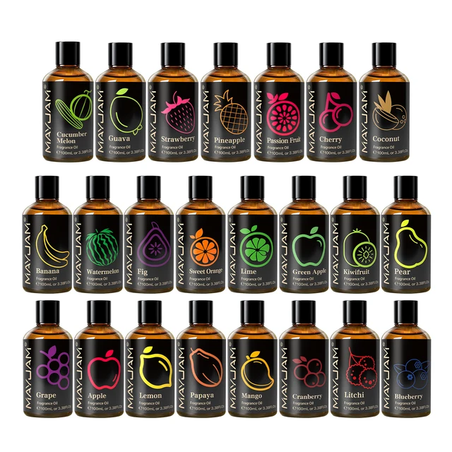 MAYJAM 100ML Olejek eteryczny owocowy Mango Truskawka Arbuz Blueberry Żurawina Wiśnia Winogrono Ogórek Melon Olejek zapachowy