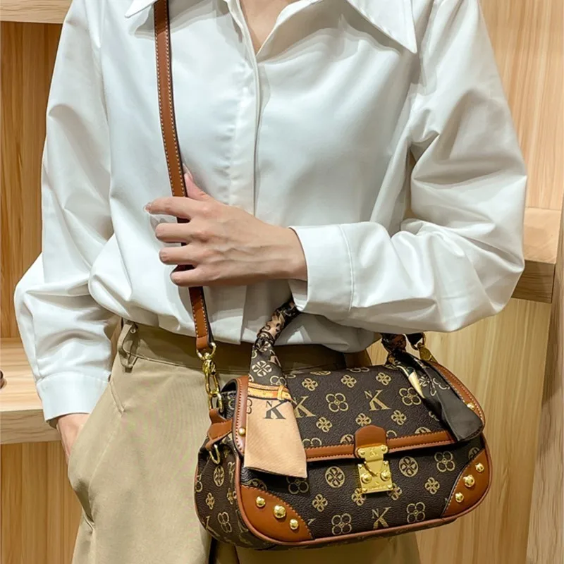 

Brand women's handbag 2025 autumn/winter new retro commuting high-end designer single shoulder crossbody bag multifunctional