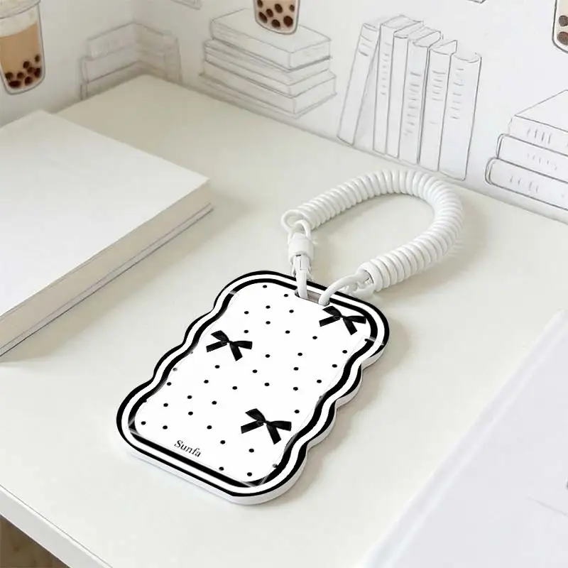 Card Protection Cover for Stretchable Spring Cord Photo Protector Kpop Photocard Holder Student Bus/Meal Card Protection Case