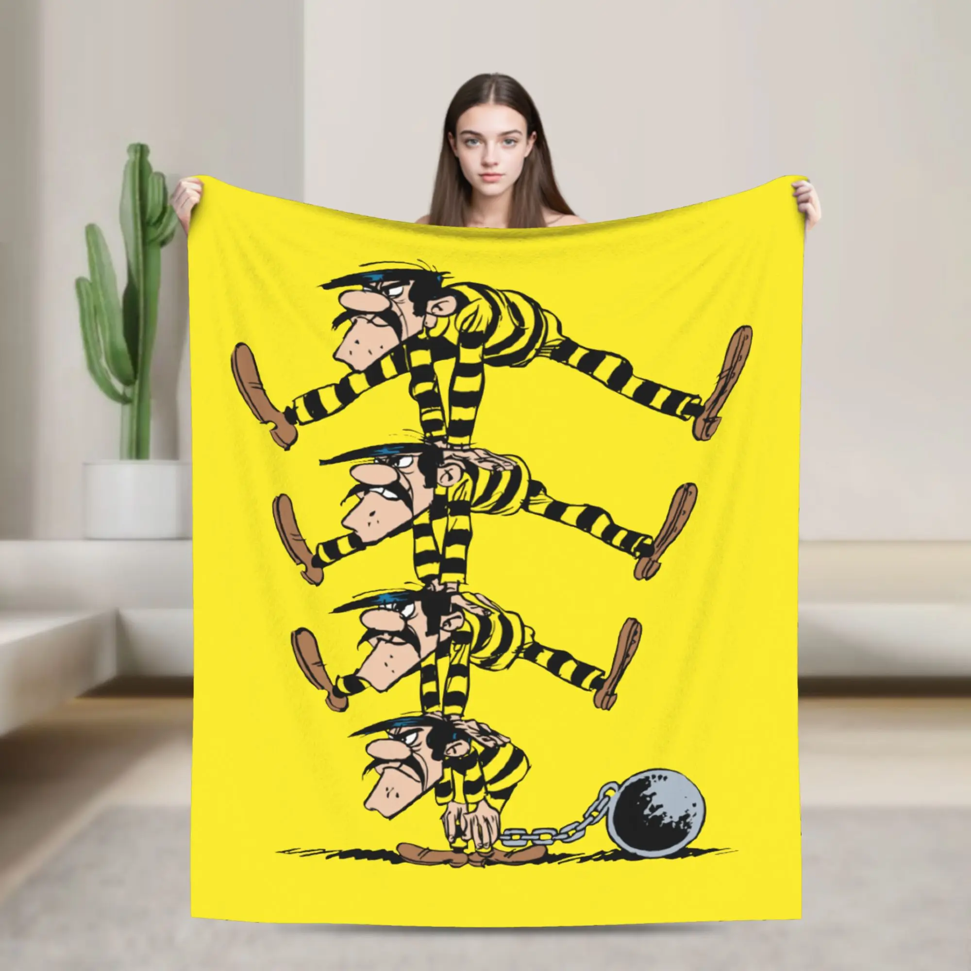 The Dalton Brothers Lucky Luke Blanket Flannel Textile Decor  Multi-function Warm Throw Blankets for Bed Couch Quilt