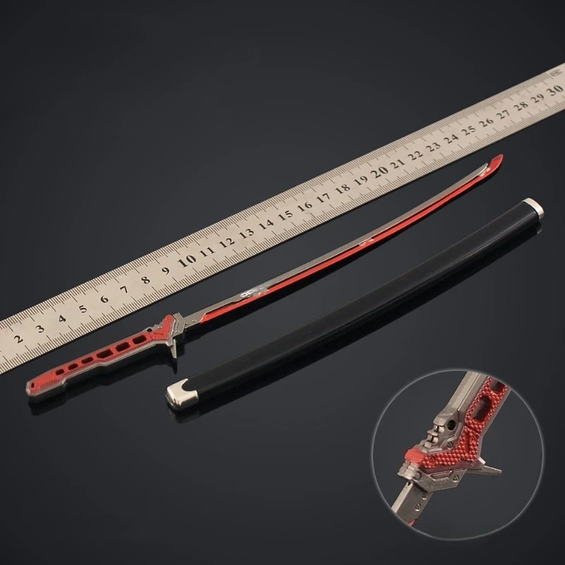 26 cm/10.2in Arena Breakout Thermische Warrior Zwaard Reparatie Legering Schede Spel Wapens Model Metalen Zwaard Speelgoed Ornament Desktop display