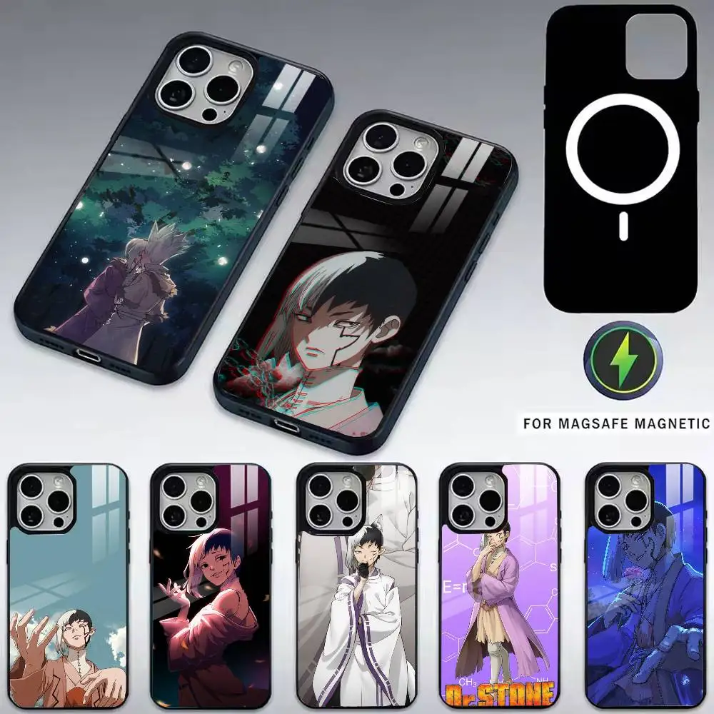 

Dr.stone-e T-Taiju Oki Phone Case For iPhone17,16,15,14,13,12,11 Plus,Pro Magnetic For Magsafe Wireless Charging