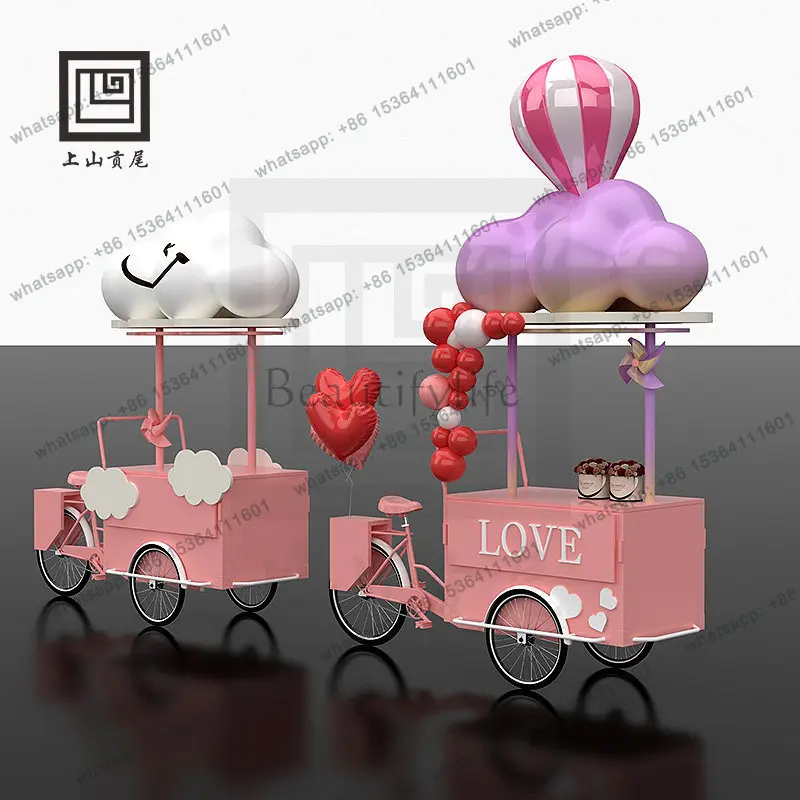 Display wrought iron dining car mobile scenic night market square activity three rounds