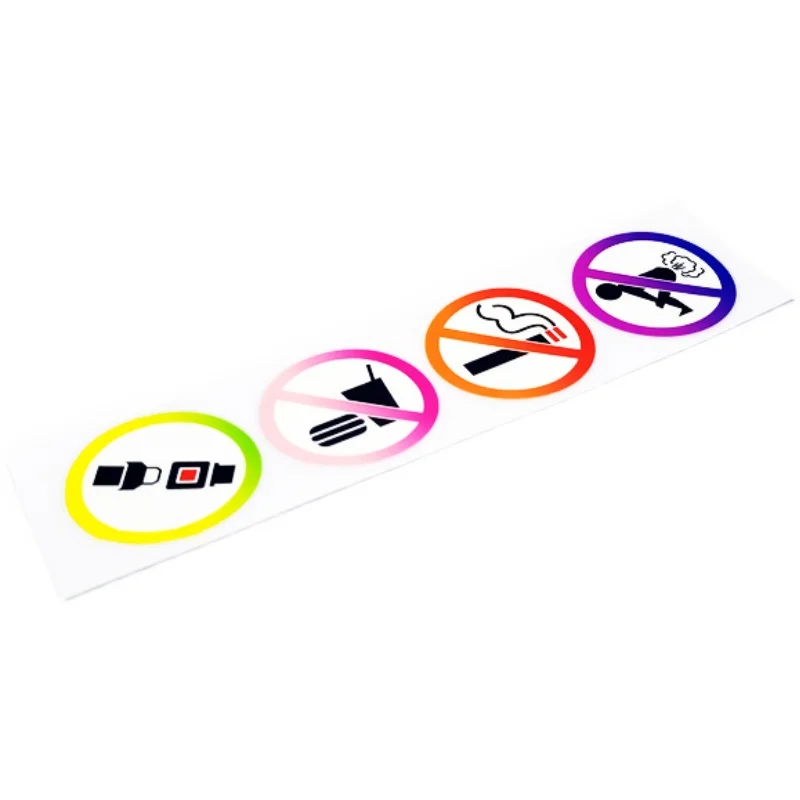 S178 Car Interior Warning Mark No Smoking Farting Eating Fasten Belts Funny Waterproof Decals Creative