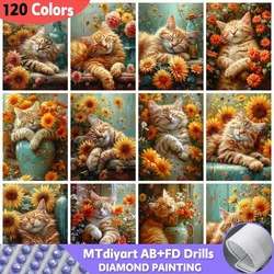 120 Colors Diamond Painting AB Fairy Dust Full Square Round 5D Cat Sunflower Home Decor Embroidery Mosaic Animal Wall Art