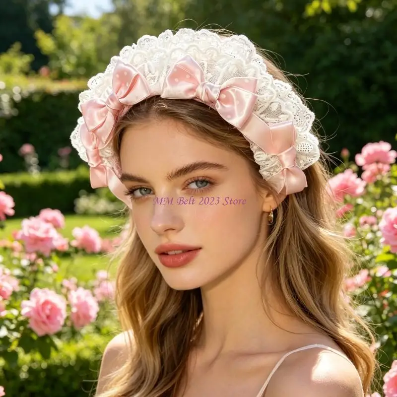 49ME Stylish Hairband With Bows Detail Fashion Cosplay Hair Ornament For Casual Wear